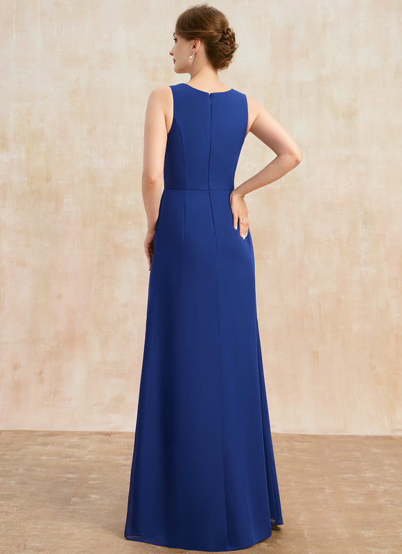 Robe Trapèze Satin Bleu Majestueux - gallery 5