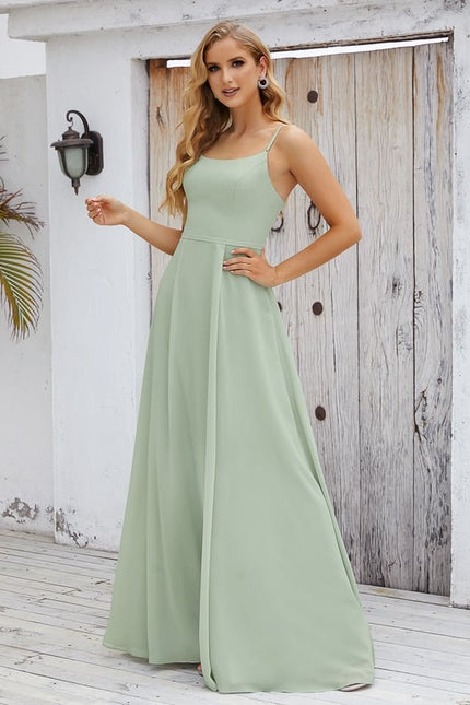 Robe Trapèze Bleue Soirée Longue Slit - gallery 7