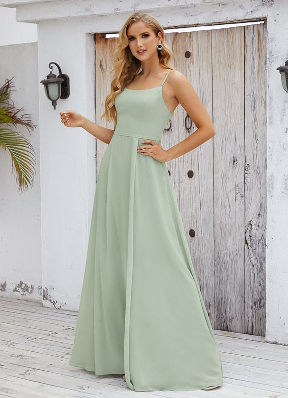 Robe Trapèze Bleue Soirée Longue Slit - gallery 7