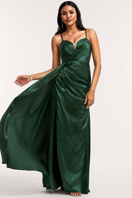 Robe Trapèze Satin Doré Élégante