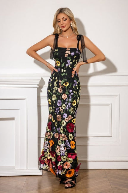Robe Trapèze Fleuraison Nocturne - gallery 3