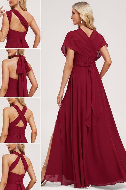 Robe Trapèze Fluide Bordeaux - gallery 2