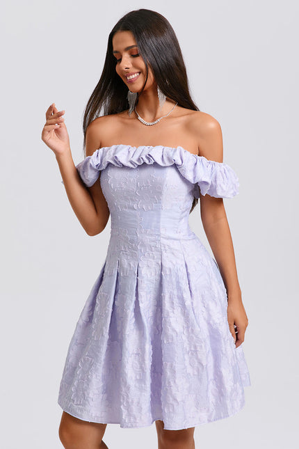 Robe Trapèze Lavande Fleurie - gallery 5