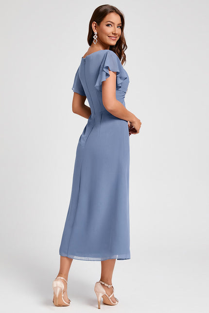 Robe Trapèze Florale Marine - gallery 1