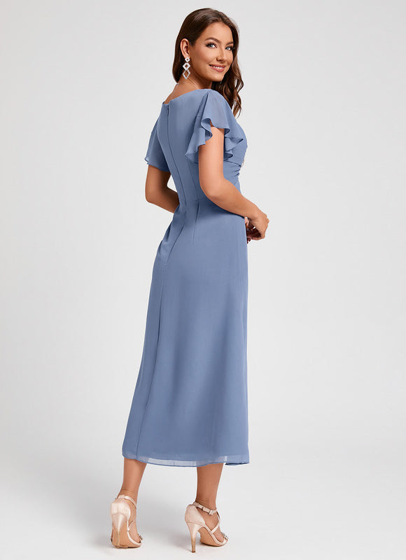 Robe Trapèze Florale Marine - gallery 1