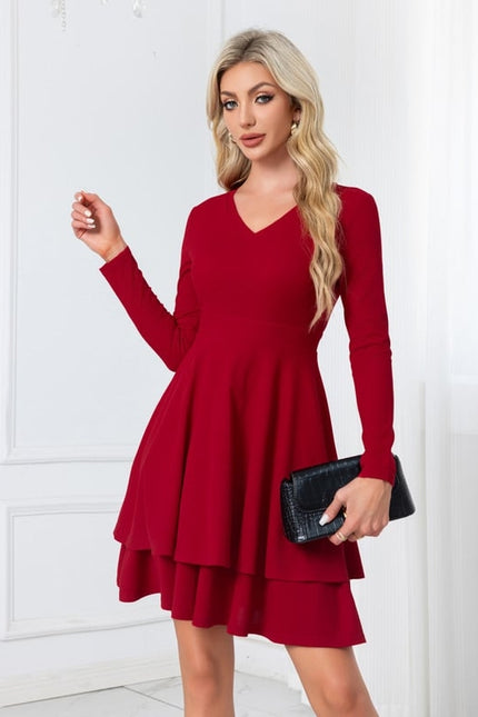Robe Trapèze Volante Écarlate