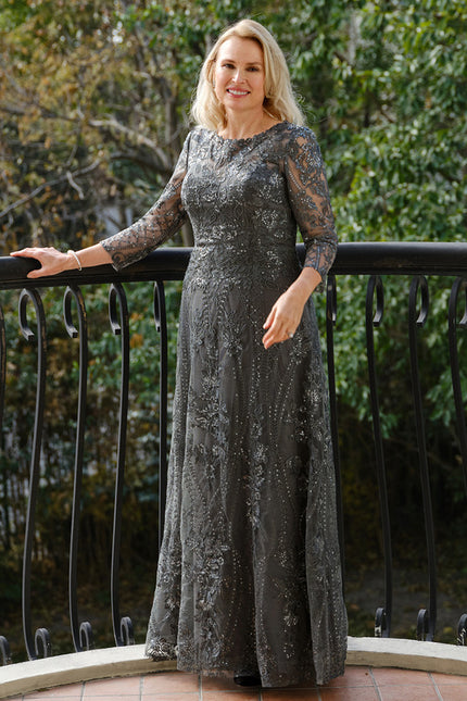 Robe Trapèze Élégance Charbon - gallery 2