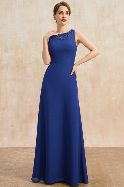 Robe Trapèze Satin Bleu Majestueux - gallery 4