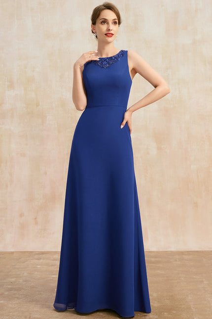 Robe Trapèze Satin Bleu Majestueux - gallery 4