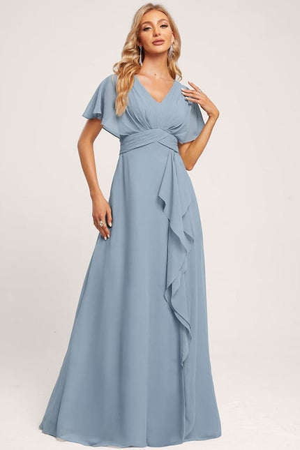 Robe Trapèze Mousseline Fendue - gallery 3