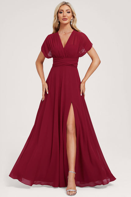 Robe Trapèze Fluide Bordeaux - gallery 6