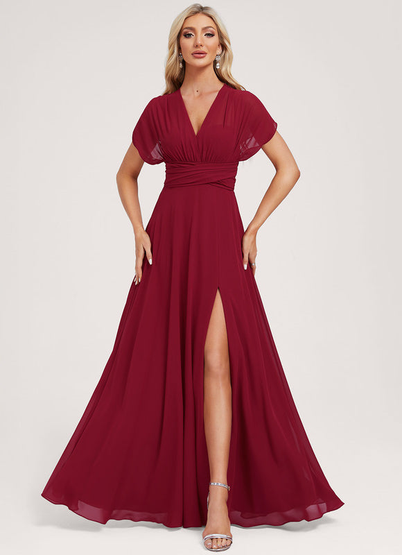 Robe Trapèze Fluide Bordeaux - gallery 6