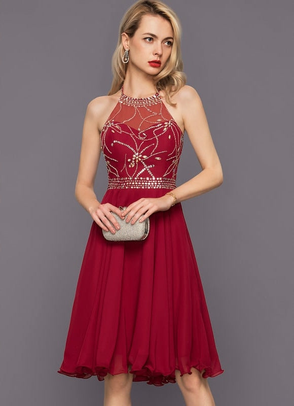Robe Trapèze Cocktail Éclatante - gallery 3