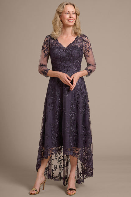 Robe Trapèze Dentelle Violetée - gallery 3