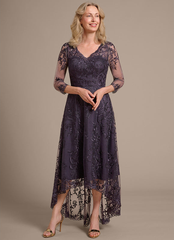 Robe Trapèze Dentelle Violetée - gallery 3