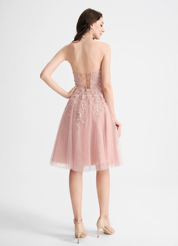 Robe Trapèze Lueur Rosée - gallery 2