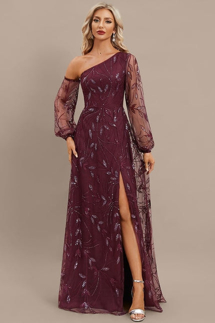 Robe Trapèze Violet Pailleté Élégant