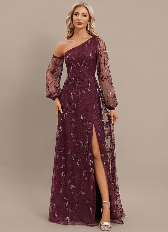 Robe Trapèze Violet Pailleté Élégant