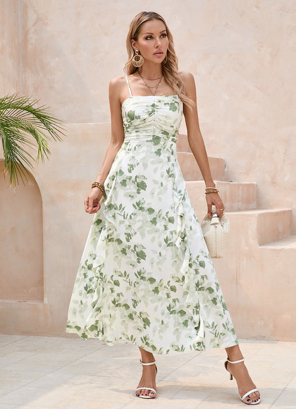 Robe Trapèze Éclat Floral Satiné - gallery 3