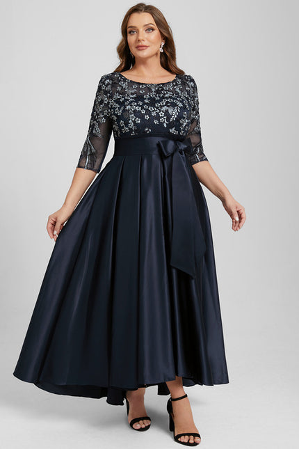 Robe Trapèze Satin Nuit - gallery 9