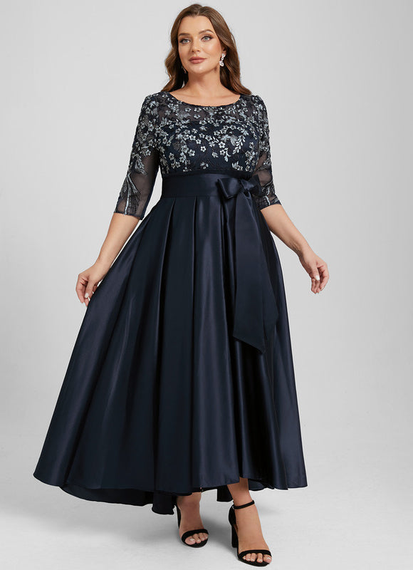 Robe Trapèze Satin Nuit - gallery 9