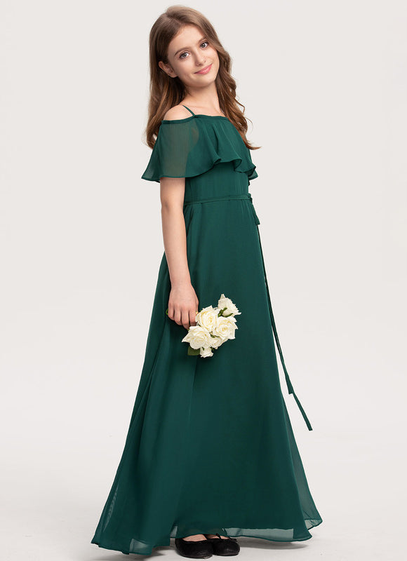 Robe Trapèze Verte Mousseline Dénudée Légère - gallery 2