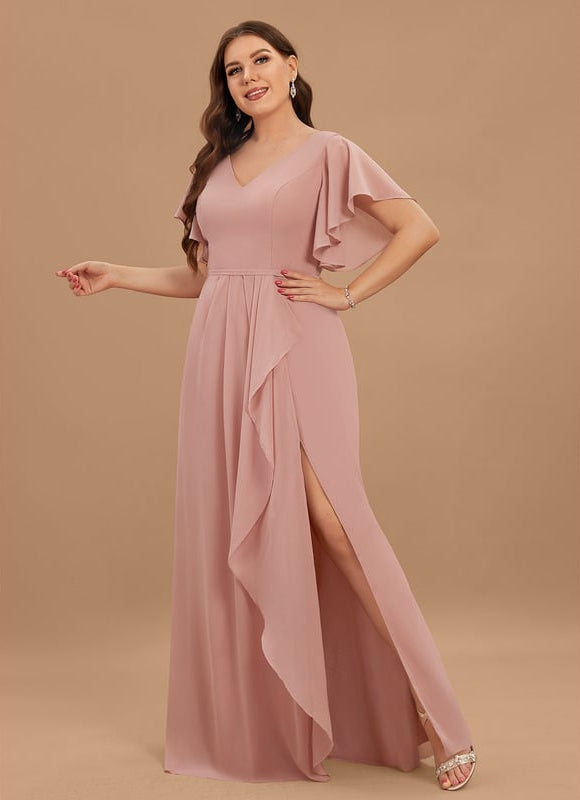 Robe Trapèze Mousseline Fendue - gallery 9