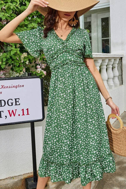 Robe Trapèze Élégance Marine Florale