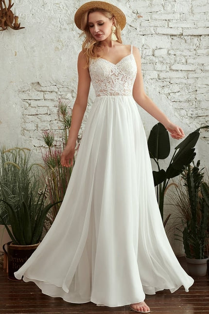 Robe Trapèze Blanche Dentelle Et Perles - gallery 2