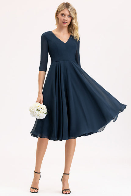 Robe Trapèze Drapé Élégant Chic - gallery 1