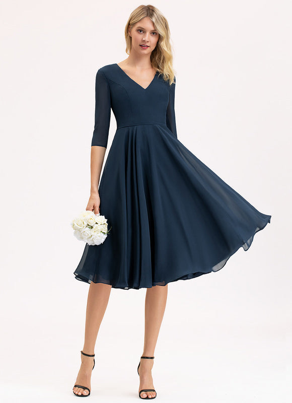 Robe Trapèze Drapé Élégant Chic - gallery 1