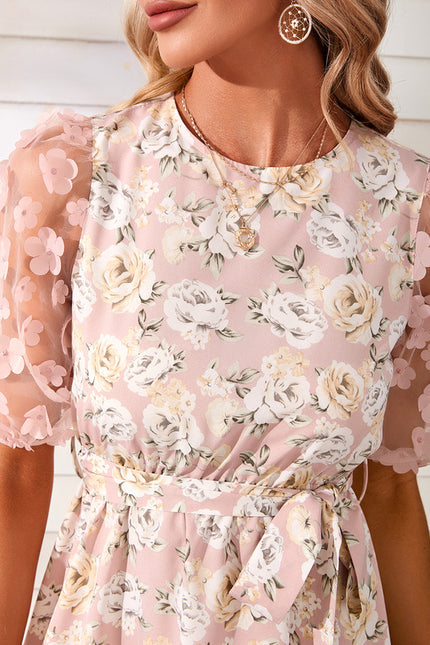 Robe Trapèze Noire Florale - gallery 3