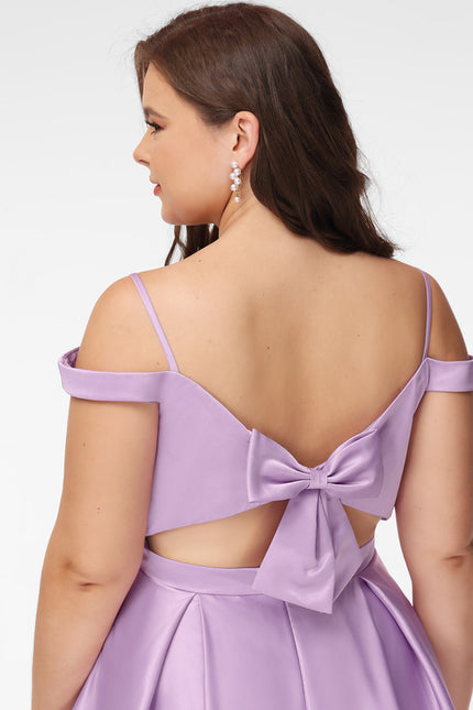 Robe Trapèze Lilas Satiné - gallery 9