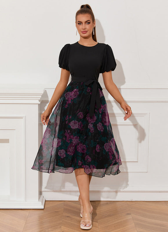 Robe Trapèze Fleurie Élégance - gallery 3