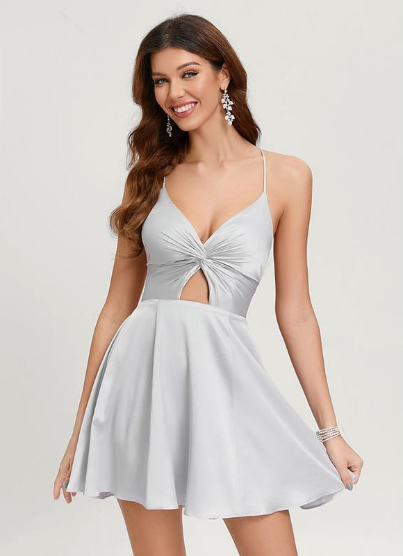 Robe Trapèze Brillance Argentée