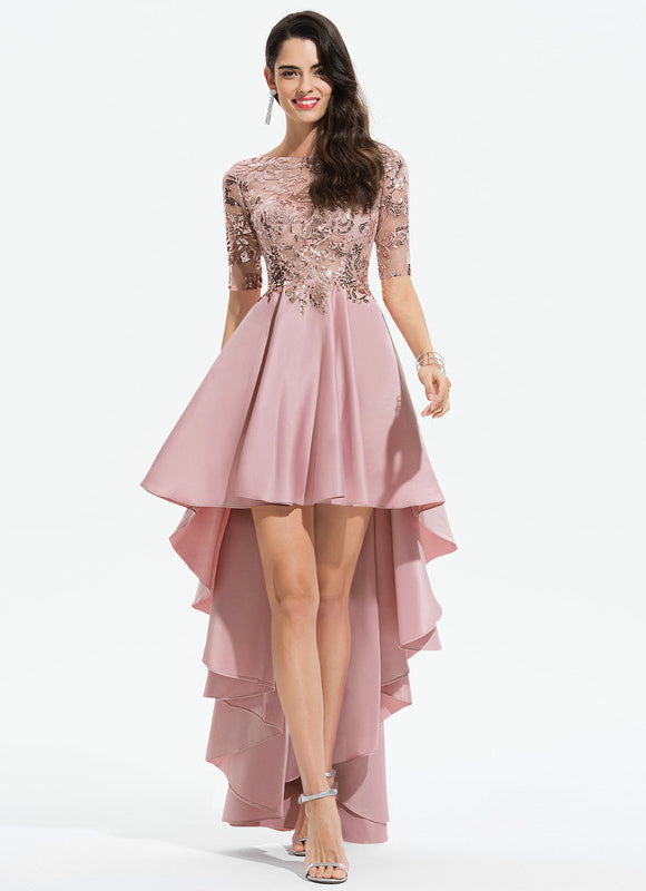 Robe Trapèze Rose Pastel Soirée Bal