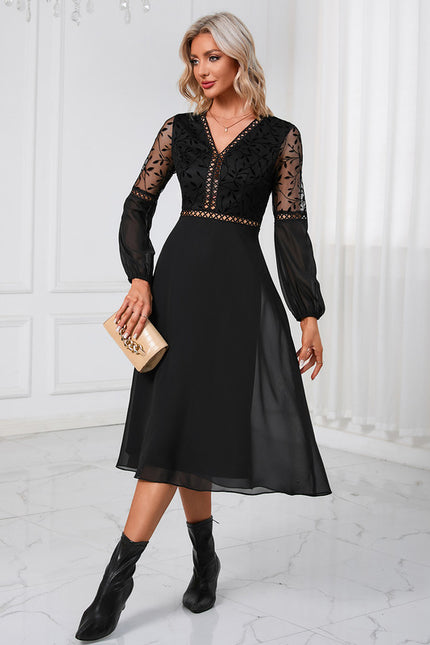 Robe Trapèze Noir Chic Aérien - gallery 5