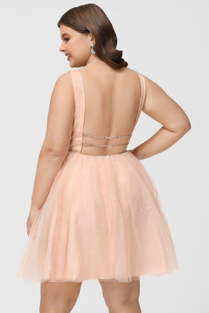 Robe Trapèze Rose Poudré Élégant - gallery 8