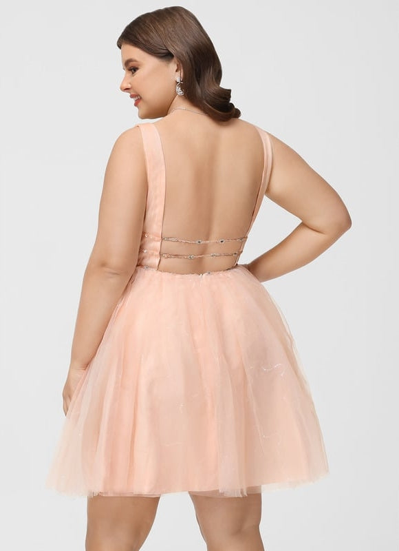 Robe Trapèze Rose Poudré Élégant - gallery 8