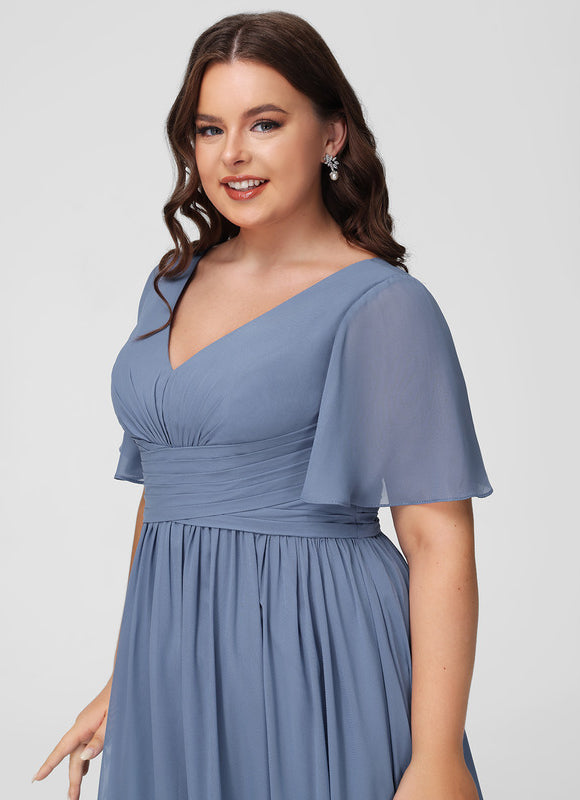 Robe Trapèze Mousseline Fendue - gallery 9