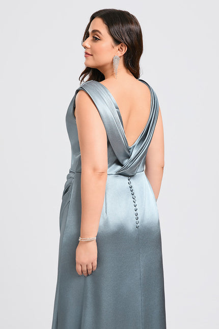 Robe Trapèze Satin Aqua Élégant - gallery 7