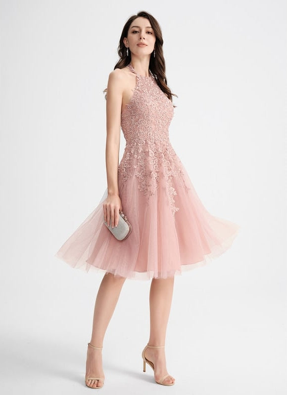 Robe Trapèze Lueur Rosée - gallery 1