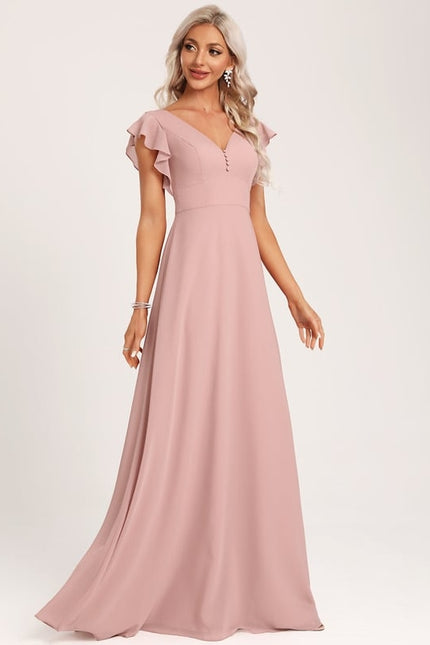 Robe Trapèze Mousseline Fendue - gallery 2