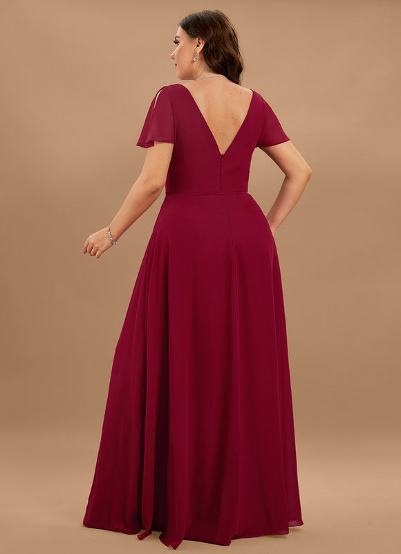 Robe Trapèze Longue Beige Élégante - gallery 5