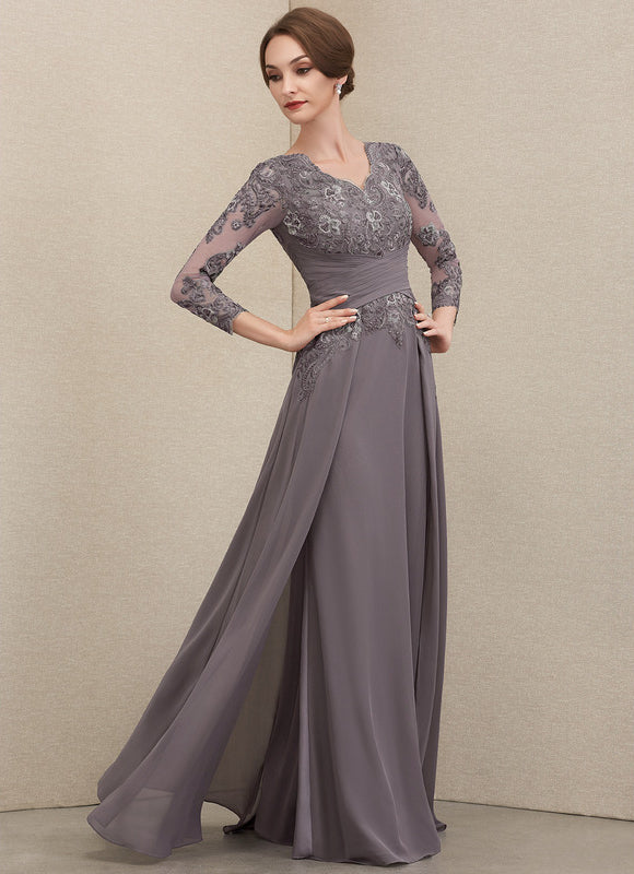 Robe Trapèze Gris Élégance Drapée - gallery 1