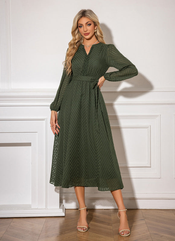Robe Trapèze Chic Olivâtre - gallery 4