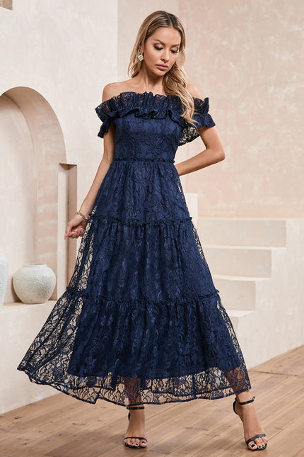 Robe Trapèze Élégance Dentelle Maxi - gallery 3