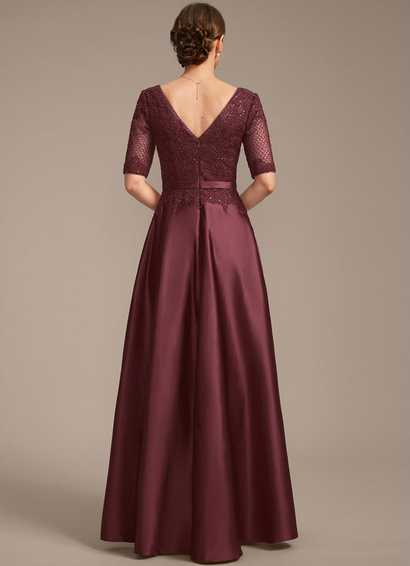 Robe Trapèze Satin Bordeaux Élégant - gallery 6