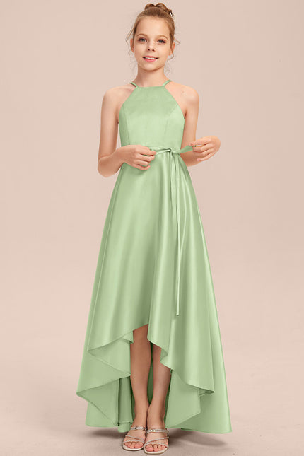 Robe Trapèze Satin Bleuté Élégante