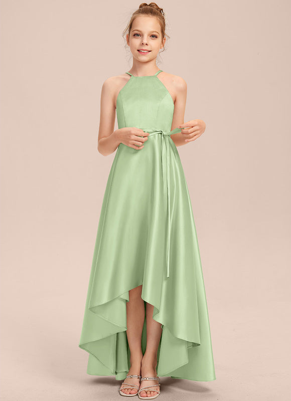 Robe Trapèze Satin Bleuté Élégante